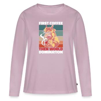 Alpaca Coffee Sunglasses - Women's Premium Organic Long Sleeve Shirt - dusky pink - Front - Julia (174cm)