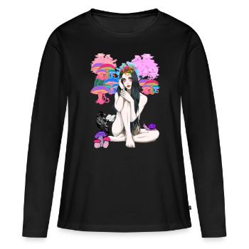 érotique spirituel occulte rituel magie fée nue - T-shirt manches longues Premium bio Femme - noir - Devant - Julia (174cm)