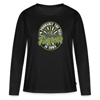 Farmer Farmer - Women's Premium Organic Long Sleeve Shirt - black - Front - Julia (174cm)