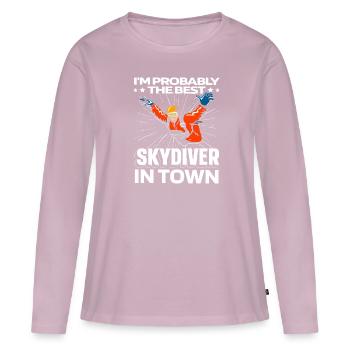 Skydiving Skydiving Funny - Women's Premium Organic Long Sleeve Shirt - dusky pink - Front - Julia (174cm)