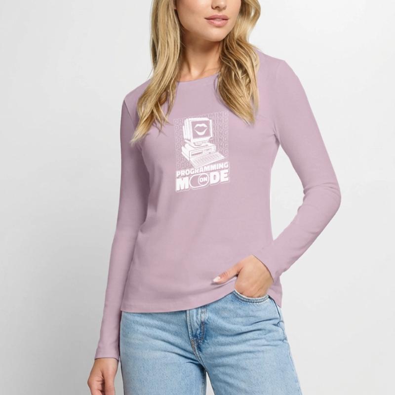 Entwickler Coder Programmierer Modus An Frauen Premium Bio Langarmshirt