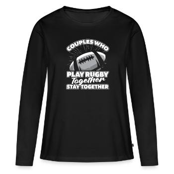 Paire de rugby - T-shirt manches longues Premium bio Femme - noir - Devant - Julia (174cm)