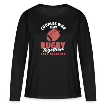 Paire de rugby - T-shirt manches longues Premium bio Femme - noir - Devant - Julia (174cm)