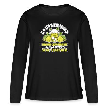 Paire de limonade - T-shirt manches longues Premium bio Femme - noir - Devant - Julia (174cm)