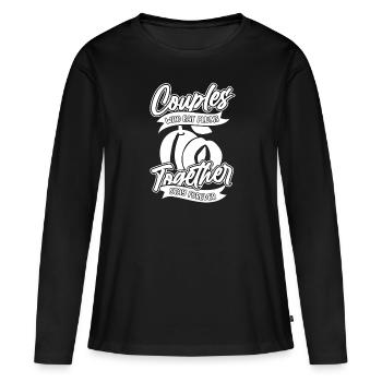 Paire de prunes - T-shirt manches longues Premium bio Femme - noir - Devant - Julia (174cm)