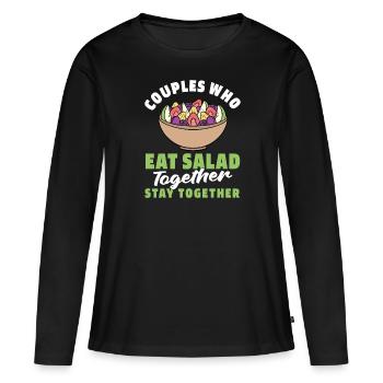 Salade de légumes Paire de légumes - T-shirt manches longues Premium bio Femme - noir - Devant - Julia (174cm)