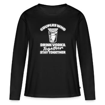 Paire de vodka - T-shirt manches longues Premium bio Femme - noir - Devant - Julia (174cm)