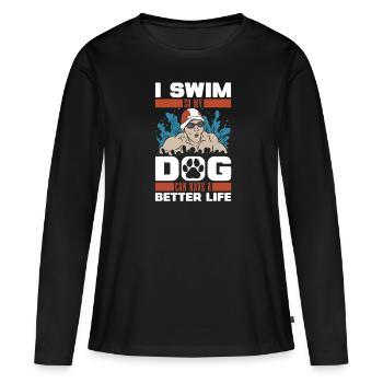 Nageur Nageurs Chien - T-shirt manches longues Premium bio Femme - noir - Devant - Julia (174cm)