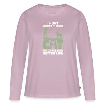 Arc de chasse Arc Hunter Cat - T-shirt manches longues Premium bio Femme - rose poudré - Devant - Julia (174cm)