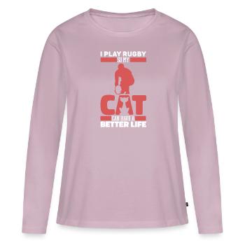 Rugby Katze - Frauen Premium Bio Langarmshirt - Altrosa - Vorne - Julia (174cm)