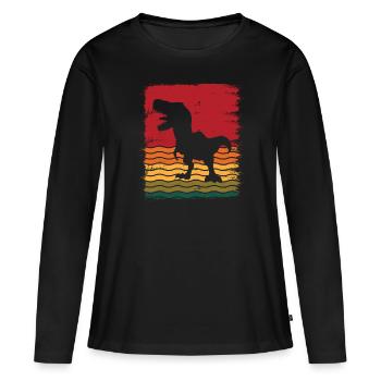 T-Rex - T-shirt manches longues Premium bio Femme - noir - Devant - Julia (174cm)