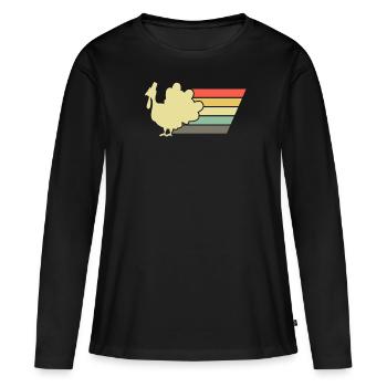 Action de grâce - T-shirt manches longues Premium bio Femme - noir - Devant - Julia (174cm)
