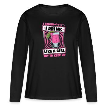 Barman Barman Fille Barman - T-shirt manches longues Premium bio Femme - noir - Devant - Julia (174cm)