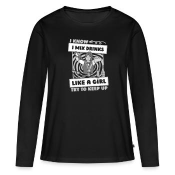 Barman Barman Fille Barman - T-shirt manches longues Premium bio Femme - noir - Devant - Julia (174cm)