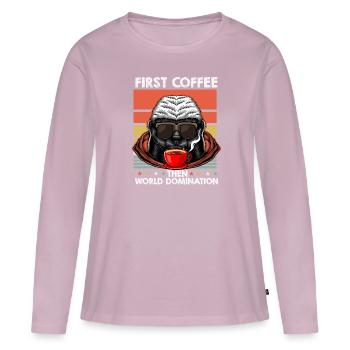 Honey Badger Ratel Lunettes de soleil Café - T-shirt manches longues Premium bio Femme - rose poudré - Devant - Julia (174cm)