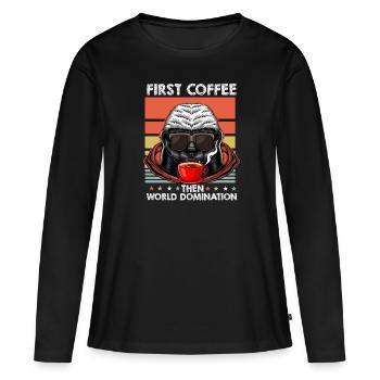 Honey Badger Ratel Lunettes de soleil Café - T-shirt manches longues Premium bio Femme - noir - Devant - Julia (174cm)