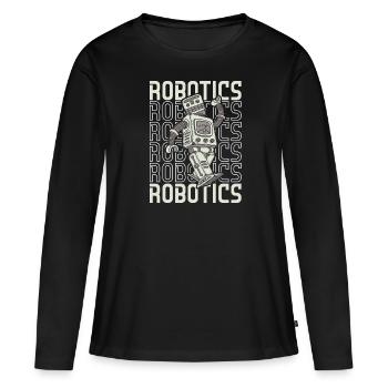 Robotique Ai Robot Mécanique Robotique - T-shirt manches longues Premium bio Femme - noir - Devant - Julia (174cm)