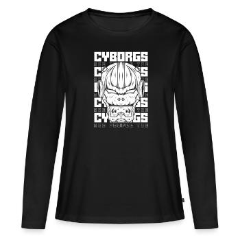 Robotique Ai Robot Cyborg - T-shirt manches longues Premium bio Femme - noir - Devant - Julia (174cm)