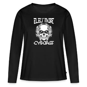 Robotique Ai Robot Cyborg - T-shirt manches longues Premium bio Femme - noir - Devant - Julia (174cm)