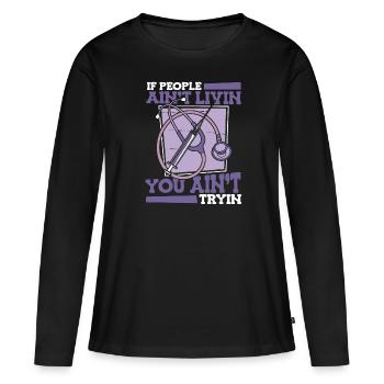 Stéthoscope infirmier - T-shirt manches longues Premium bio Femme - noir - Devant - Julia (174cm)