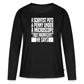 Biologiste biologiste Lustig - T-shirt manches longues Premium bio Femme - noir - Devant - Julia (174cm)