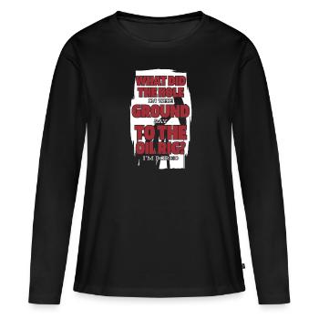 Plate-forme pétrolière Lustig - T-shirt manches longues Premium bio Femme - noir - Devant - Julia (174cm)
