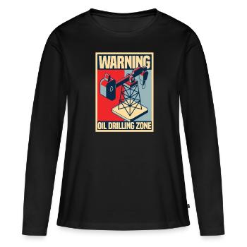 Plate-forme pétrolière de champ pétrolier - T-shirt manches longues Premium bio Femme - noir - Devant - Julia (174cm)