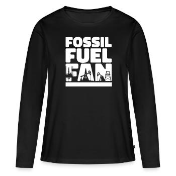 Ölfeld Bohrinsel Fossil - Frauen Premium Bio Langarmshirt - Schwarz - Vorne - Julia (174cm)