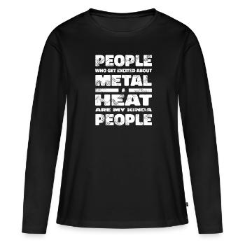 Schweißer Schlosser Metall - Frauen Premium Bio Langarmshirt - Schwarz - Vorne - Julia (174cm)