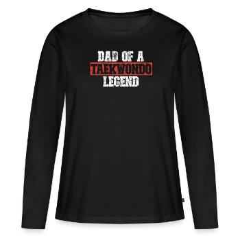 Taekwondo Père Taekwondo - T-shirt manches longues Premium bio Femme - noir - Devant - Julia (174cm)