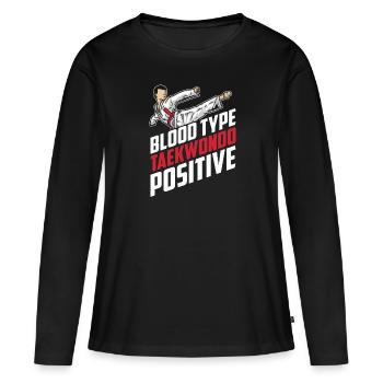 Taekwondo Père Taekwondo - T-shirt manches longues Premium bio Femme - noir - Devant - Julia (174cm)