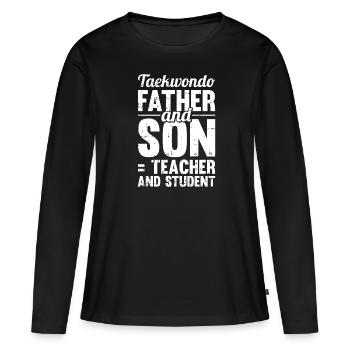 Taekwondo Père Taekwondo - T-shirt manches longues Premium bio Femme - noir - Devant - Julia (174cm)