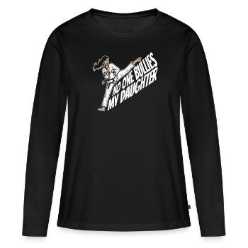 Taekwondo Père Taekwondo - T-shirt manches longues Premium bio Femme - noir - Devant - Julia (174cm)
