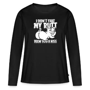 Éleveur de porcs - T-shirt manches longues Premium bio Femme - noir - Devant - Julia (174cm)