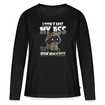Waschbär Ironie - Frauen Premium Bio Langarmshirt - Schwarz - Vorne - Julia (174cm)