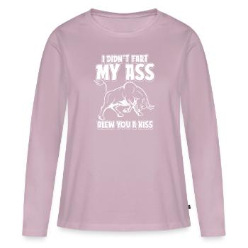 Bull Bull Bovins - T-shirt manches longues Premium bio Femme - rose poudré - Devant - Julia (174cm)
