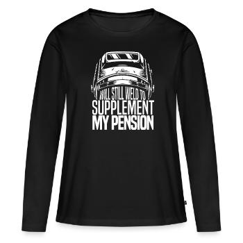 Schweißer Schlosser Die Pension - Frauen Premium Bio Langarmshirt - Schwarz - Vorne - Julia (174cm)