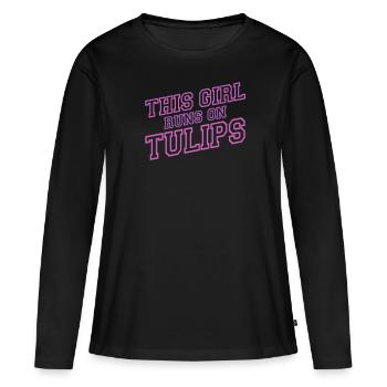 Tulipes Tulipes - T-shirt manches longues Premium bio Femme - noir - Devant - Julia (174cm)