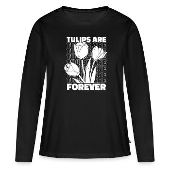 Tulipes Tulipes - T-shirt manches longues Premium bio Femme - noir - Devant - Julia (174cm)