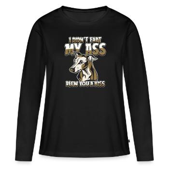 Greyhound Windhund - T-shirt manches longues Premium bio Femme - noir - Devant - Julia (174cm)