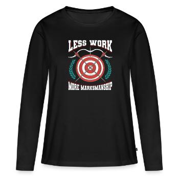 Tir à l’arc Tir à l’arc Archer Target - T-shirt manches longues Premium bio Femme - noir - Devant - Julia (174cm)