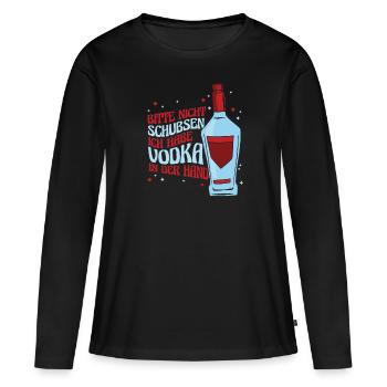 Vodka Wodka Witzig Wodka - Frauen Premium Bio Langarmshirt - Schwarz - Vorne - Julia (174cm)