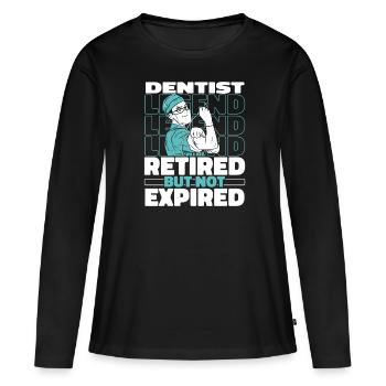 Zahnarzt Dentist Im Ruhestand - Frauen Premium Bio Langarmshirt - Schwarz - Vorne - Julia (174cm)