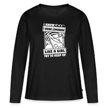 Limonade Mädchen - Frauen Premium Bio Langarmshirt - Schwarz - Vorne - Julia (174cm)