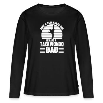 Taekwondo Père Taekwondo - T-shirt manches longues Premium bio Femme - noir - Devant - Julia (174cm)