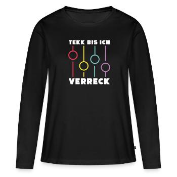 Techno Raver Hardtekk - T-shirt manches longues Premium bio Femme - noir - Devant - Julia (174cm)