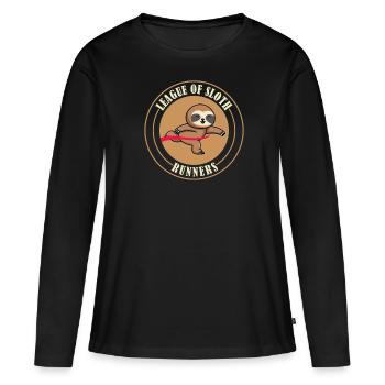 Paresseux drôle de paresseux courant - T-shirt manches longues Premium bio Femme - noir - Devant - Julia (174cm)