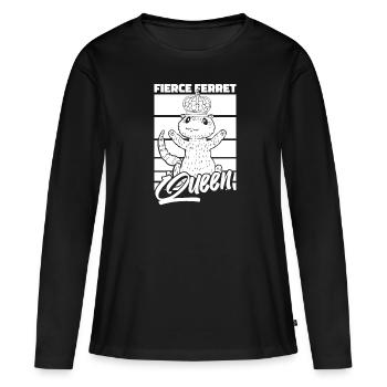 Reine putois furet - T-shirt manches longues Premium bio Femme - noir - Devant - Julia (174cm)