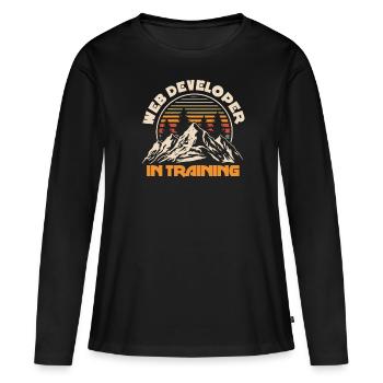 Web Developer Web Developer Mountains - Women's Premium Organic Long Sleeve Shirt - black - Front - Julia (174cm)
