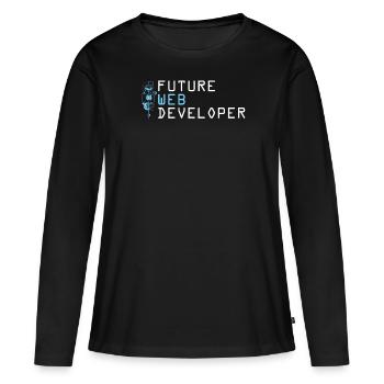 Web Developer Web Developer - Women's Premium Organic Long Sleeve Shirt - black - Front - Julia (174cm)